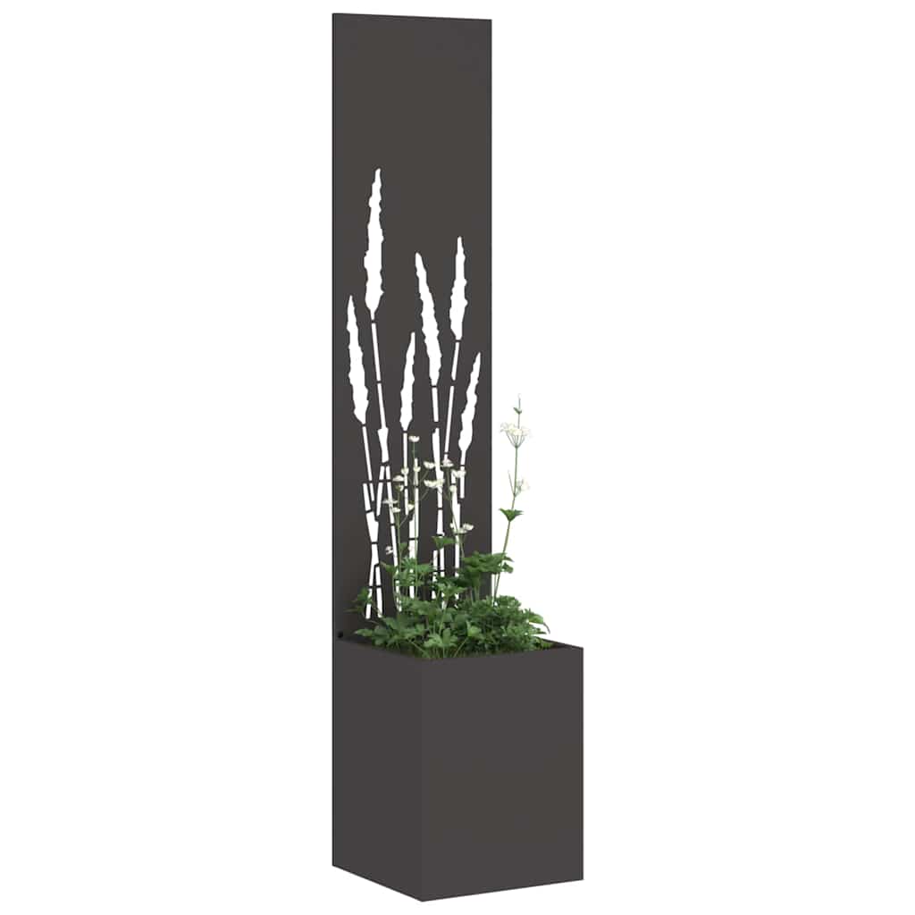 Hageprivat skjerm Fretwork Svart 32 x 32 x 150 cm Kaldvalsestål