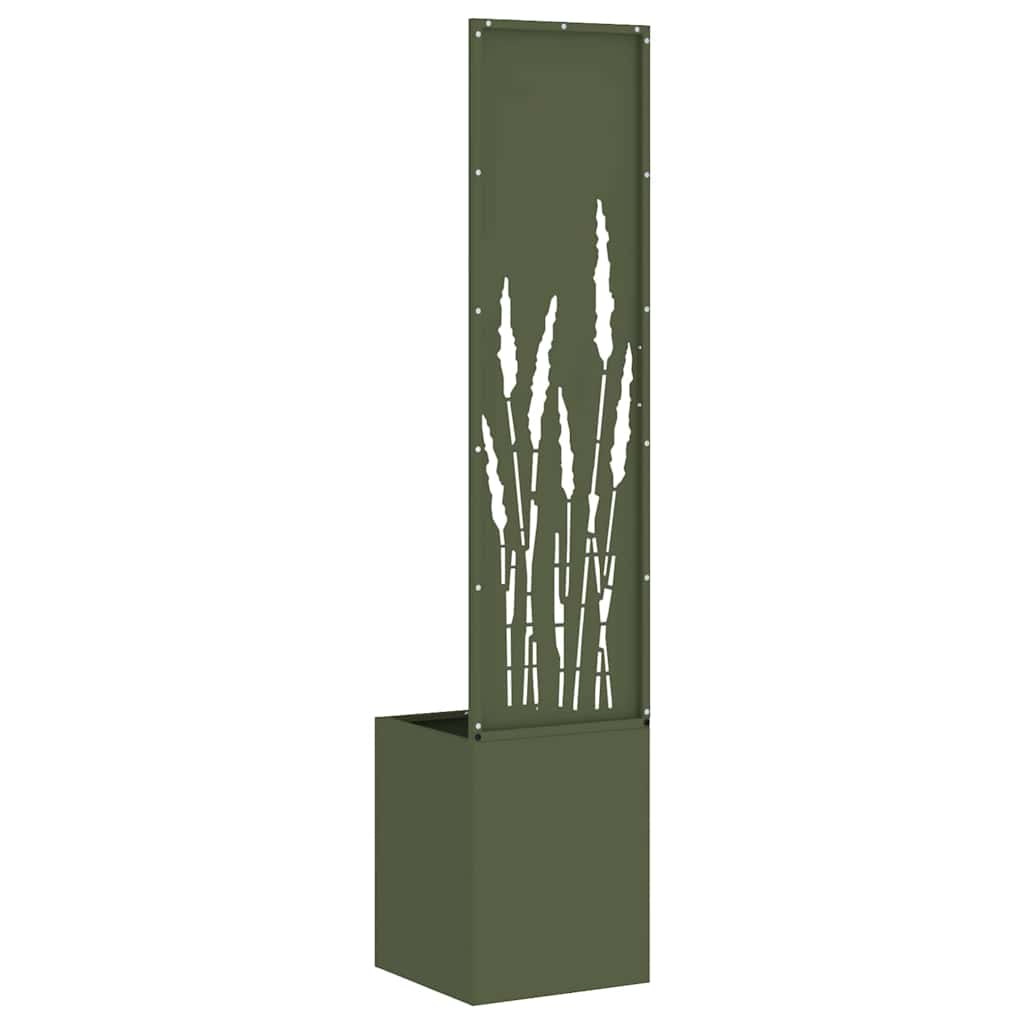 Hageprivat skjerm Olivengrønn 32 x 150 cm Kaldvalsestål