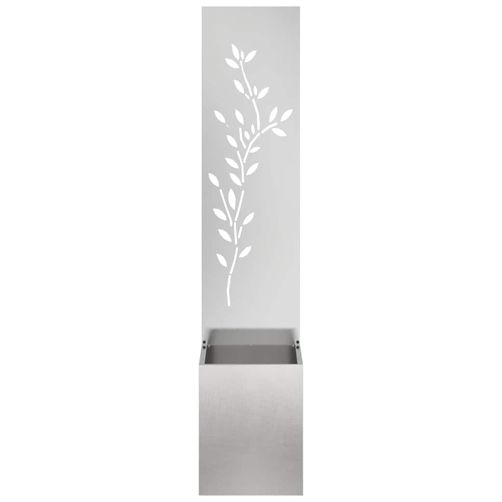 Hageprivat skjerm Blomster Sølv 32 x 32 x 150 cm Rustfritt stål