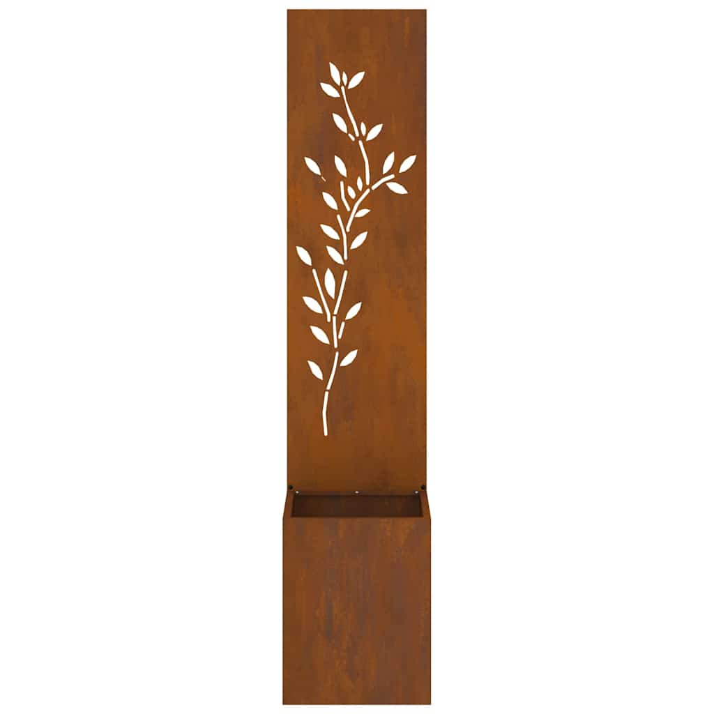 Hageprivat skjerm Blomster Rusten 32 x 32 x 150 cm Cortenstål