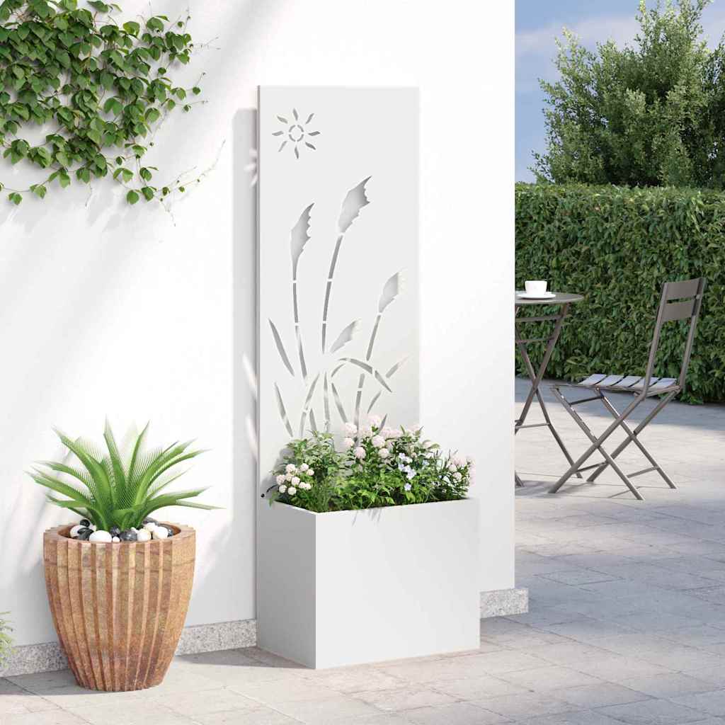 Hageprivat skjerm Fretwork Hvit 50 x 150 cm Kaldvalsestål