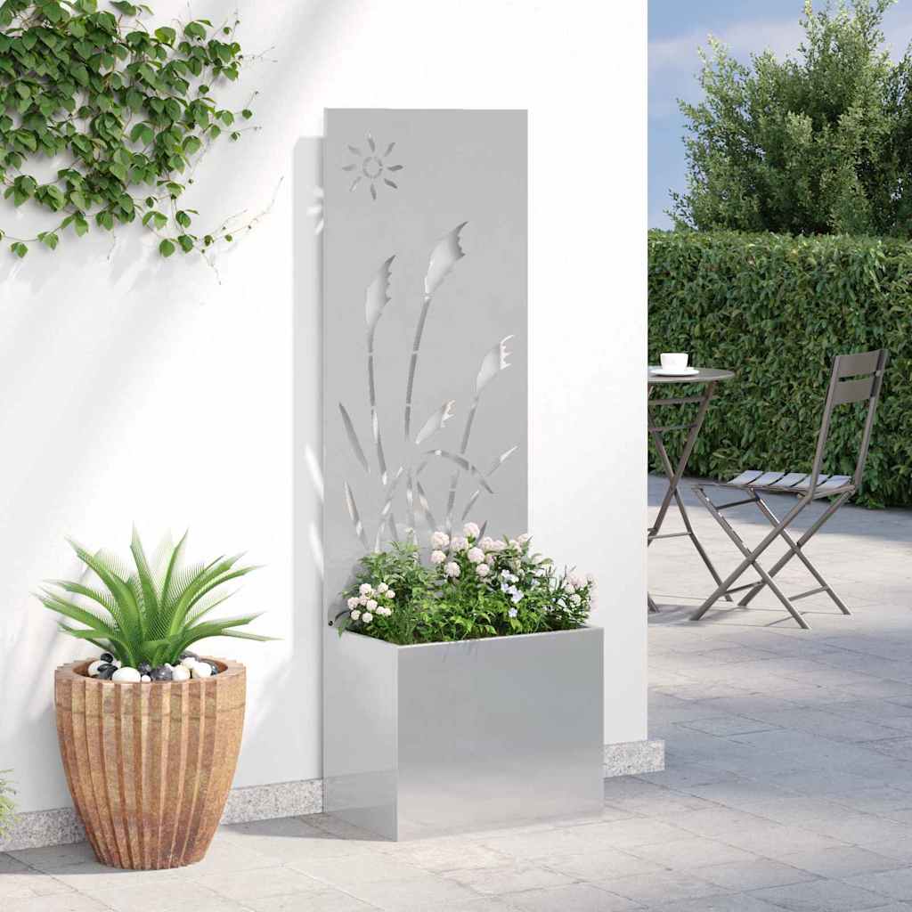 Hageprivat skjerm Fretwork Sølv 50 x 150 cm Rustfritt stål