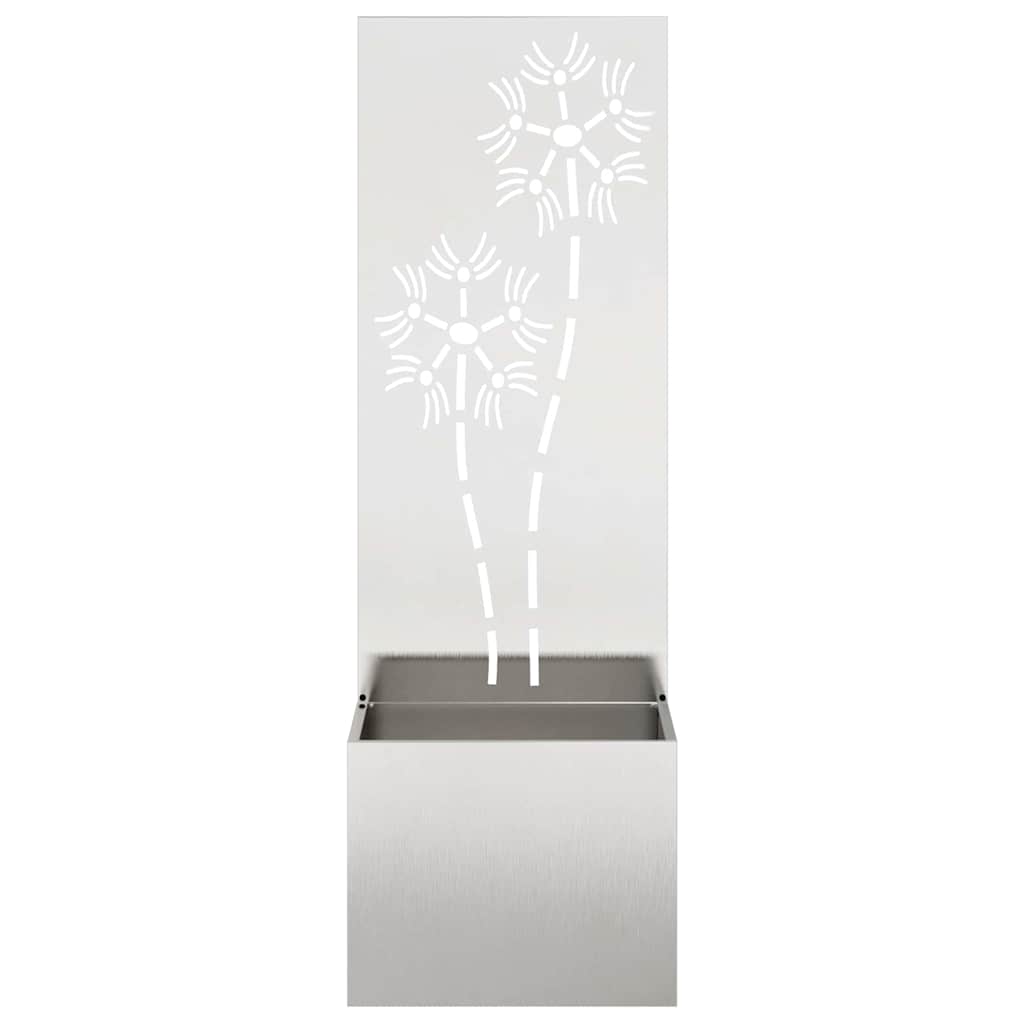 Hageprivat skjerm Blomster Sølv 50 x 150 cm Rustfritt stål
