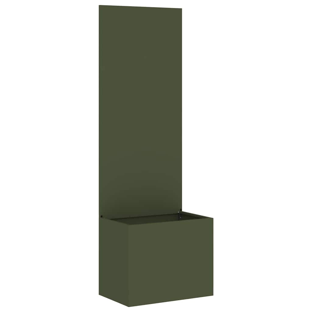 Hageprivat skjerm Olivengrønn 50 x 150 cm Kaldvalsestål