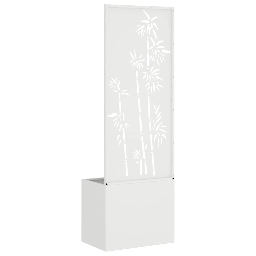 Hageprivat skjerm Blomster Hvit 50 x 150 cm Kaldvalsestål