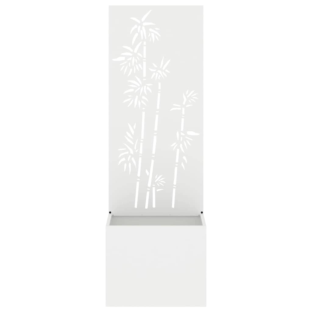 Hageprivat skjerm Blomster Hvit 50 x 150 cm Kaldvalsestål