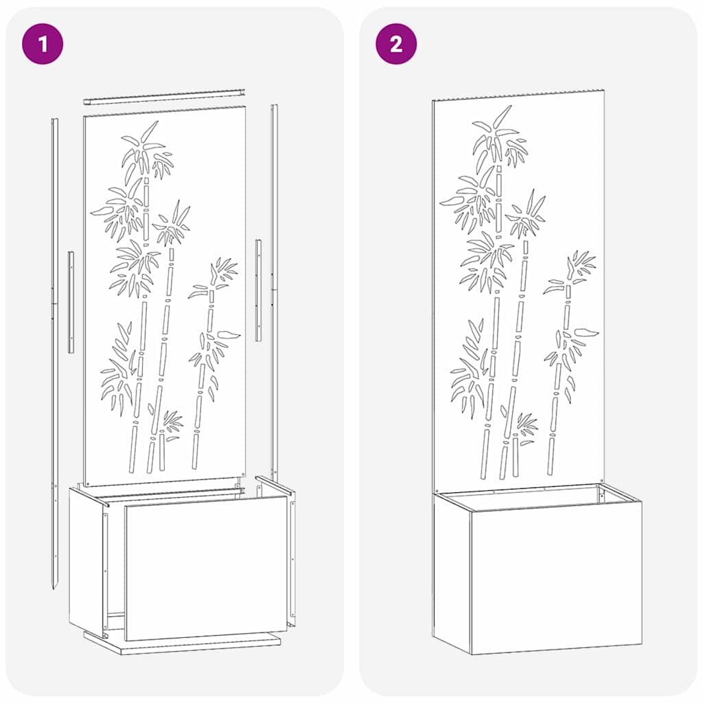 Hageprivat skjerm Blomster Sølv 50 x 150 cm Rustfritt stål