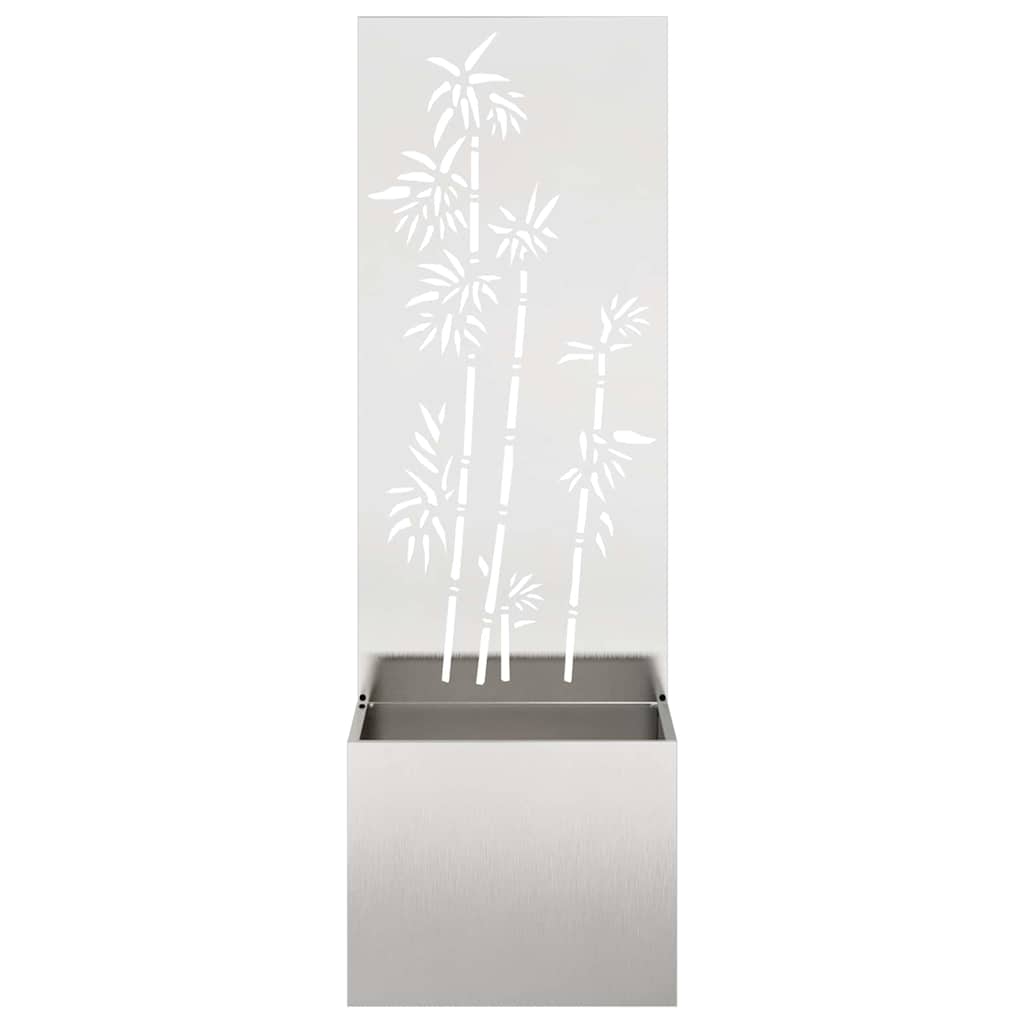 Hageprivat skjerm Blomster Sølv 50 x 150 cm Rustfritt stål