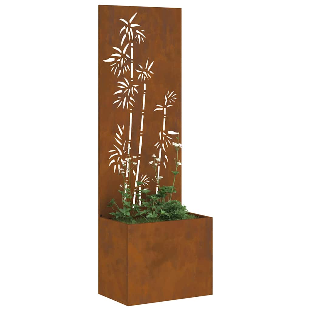 Hageprivat skjerm Blomster Rusten 50 x 150 cm Cortenstål