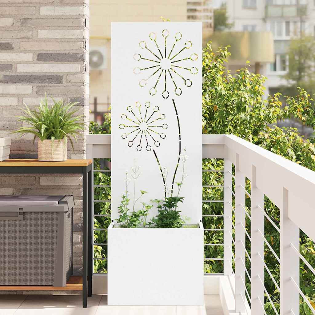 Hageprivat skjerm Fretwork Hvit 50 x 150 cm Kaldvalsestål