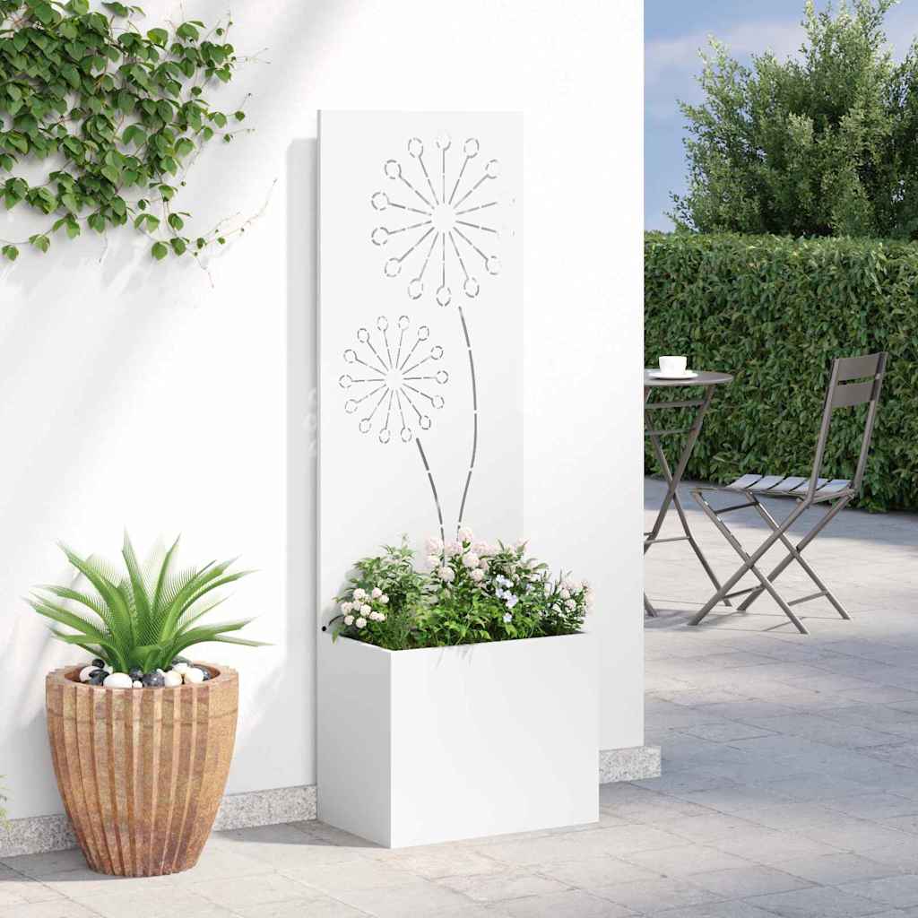 Hageprivat skjerm Fretwork Hvit 50 x 150 cm Kaldvalsestål