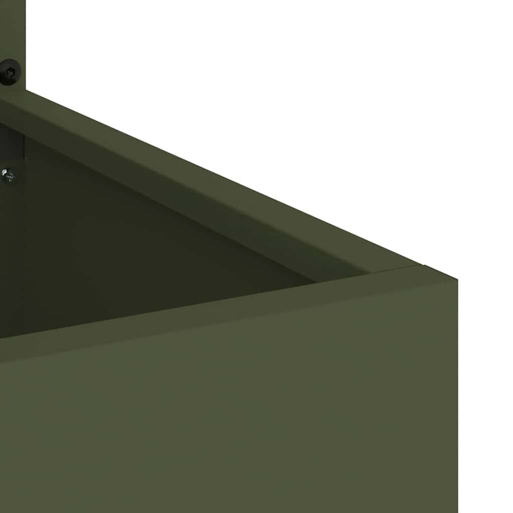 Hageprivat skjerm Olivengrønn 50 x 150 cm Kaldvalsestål