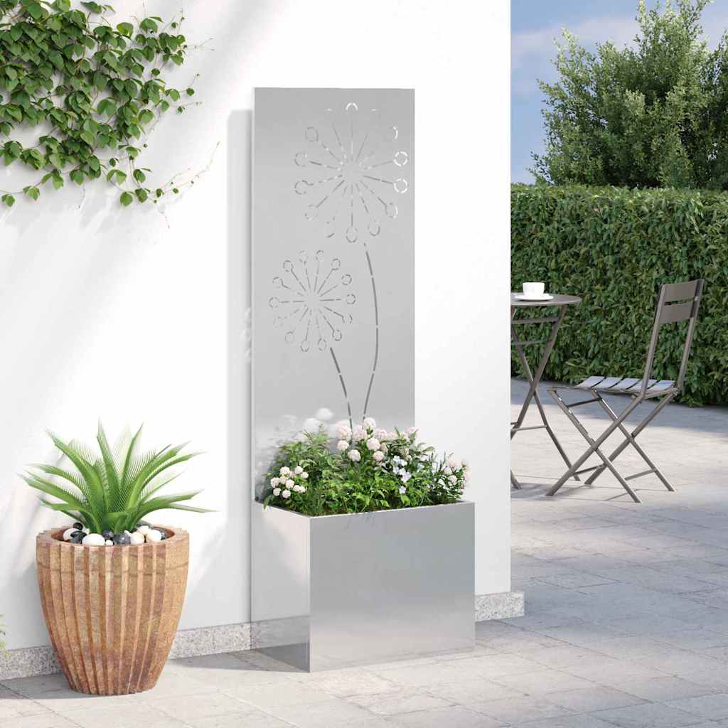 Hageprivat skjerm Fretwork Sølv 50 x 150 cm Rustfritt stål