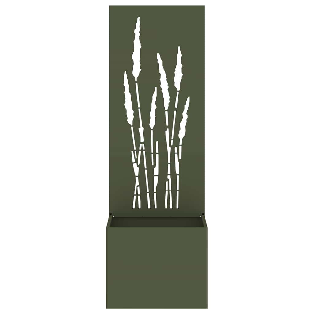 Hageprivat skjerm Olivengrønn 50 x 150 cm Kaldvalsestål