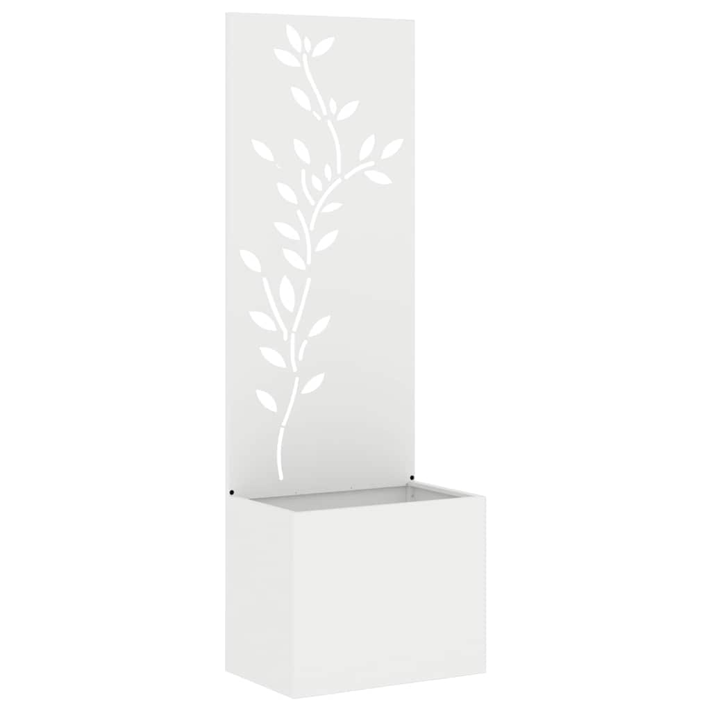 Hageprivat skjerm Blomster Hvit 50 x 150 cm Kaldvalsestål