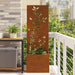 Hageprivat skjerm Blomster Rusten 50 x 140 cm Cortenstål
