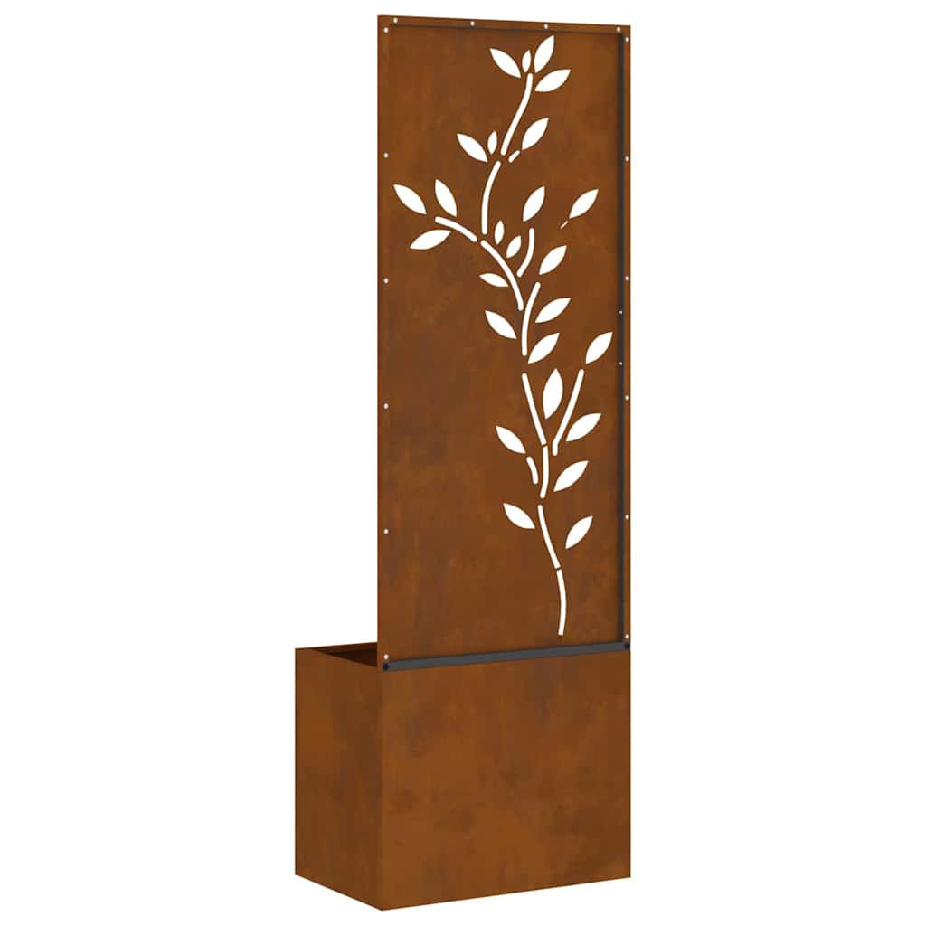 Hageprivat skjerm Blomster Rusten 50 x 140 cm Cortenstål