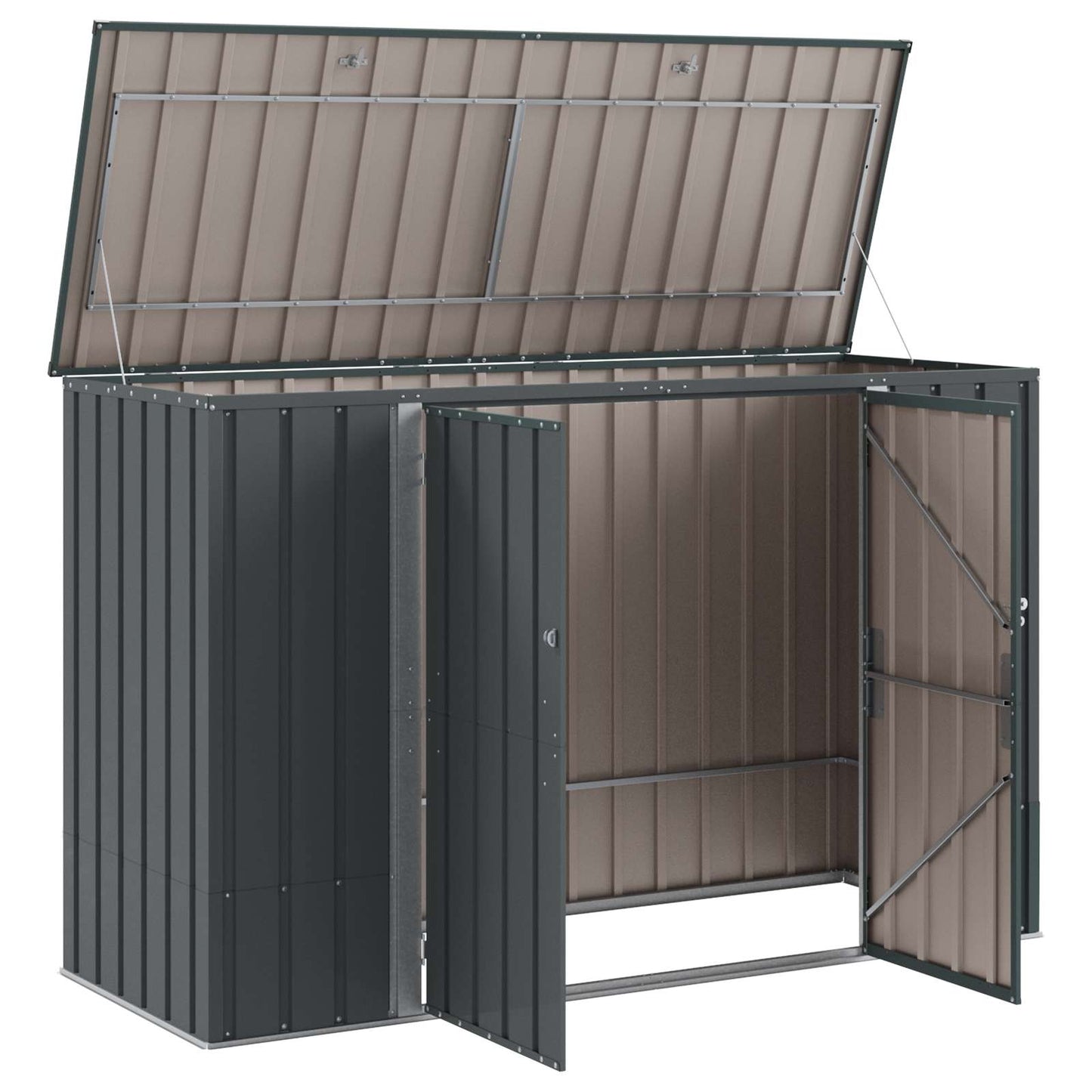 Hage Lagringsboks Svart 214 x 82 x 132 cm Stål