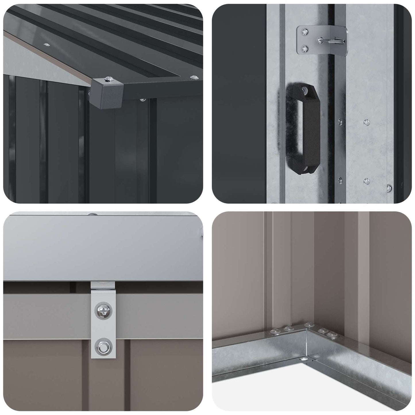 Hageskur Antrasitt 137 x 81 x 180 cm Metall