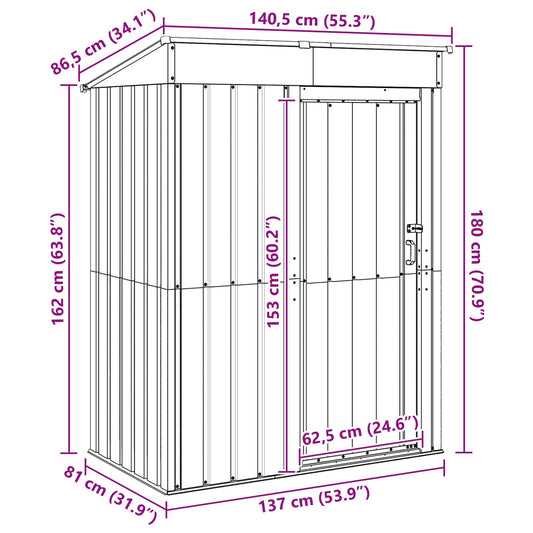 Hageskur Brun 137 x 81 x 180 cm Metall