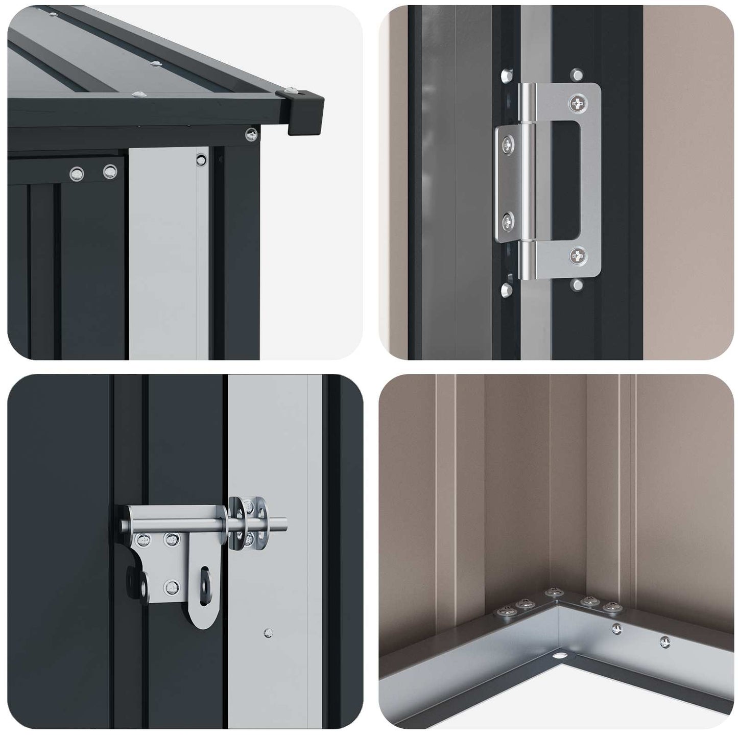 Hageskur Antrasitt 103 x 74 x 200 cm Metall