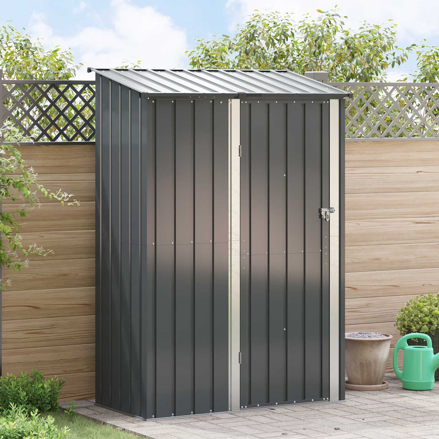 Hageskur Antrasitt 140,5 x 74 x 200 cm Metall