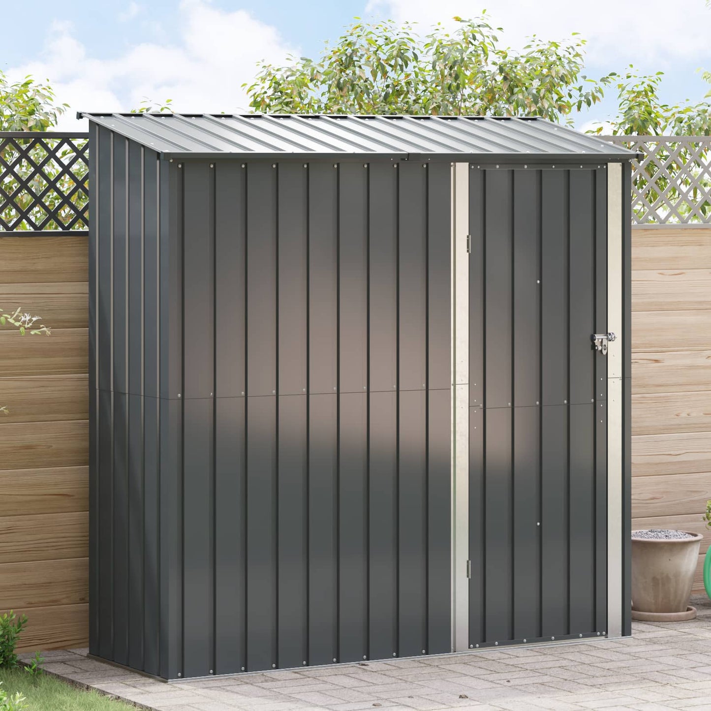 Hageskur Antrasitt 203,5 x 73 x 200 cm Metall