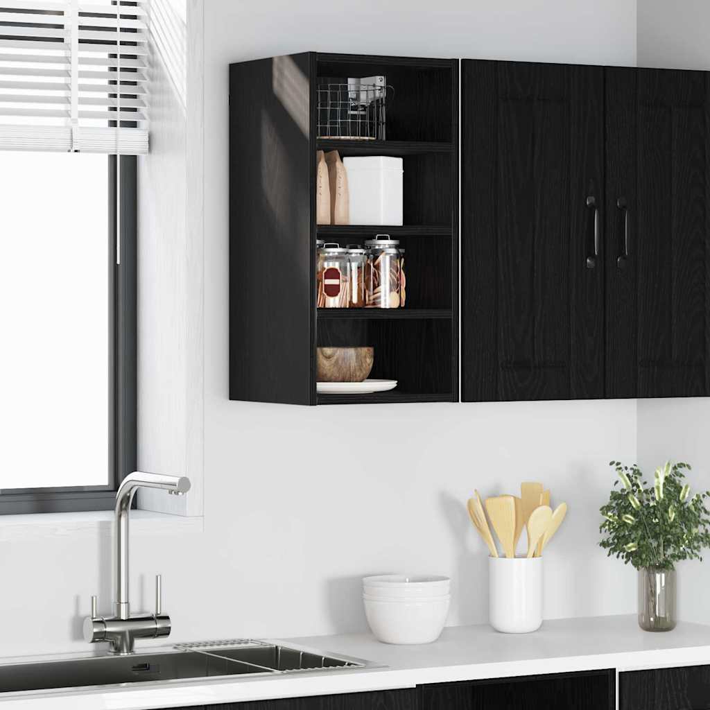 Hengende skap Svart eik 30 x 29,5 x 60 cm Konstruert tre
