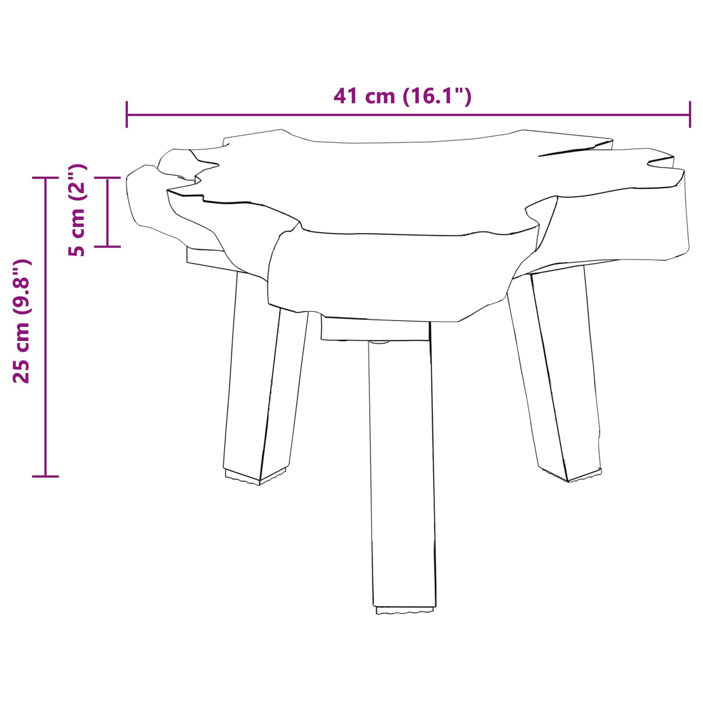 Nattbord Brun 40 x 40 x 25 cm Massiv Reclaim Tre