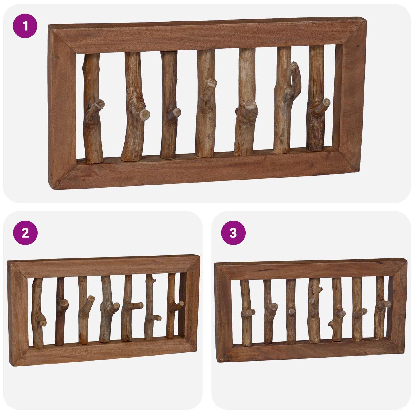 Kåpe Krok Naturlig 50 x 10 x 25 cm Massiv Mahogni Tre