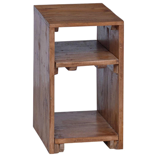 Accent Bord med hylle med lagring 3 pcs Brun Massiv Mahogni Tre