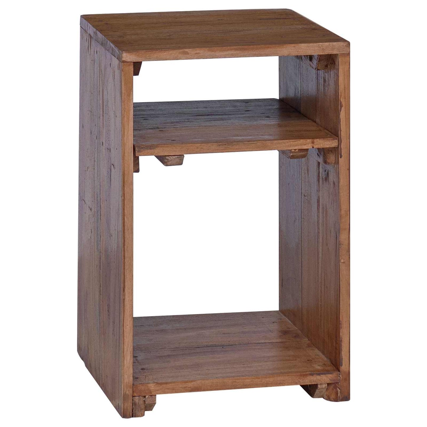 Accent Bord med hylle med lagring 3 pcs Brun Massiv Mahogni Tre