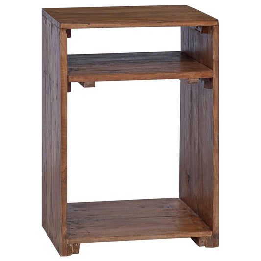 Accent Bord med hylle med lagring 3 pcs Brun Massiv Mahogni Tre
