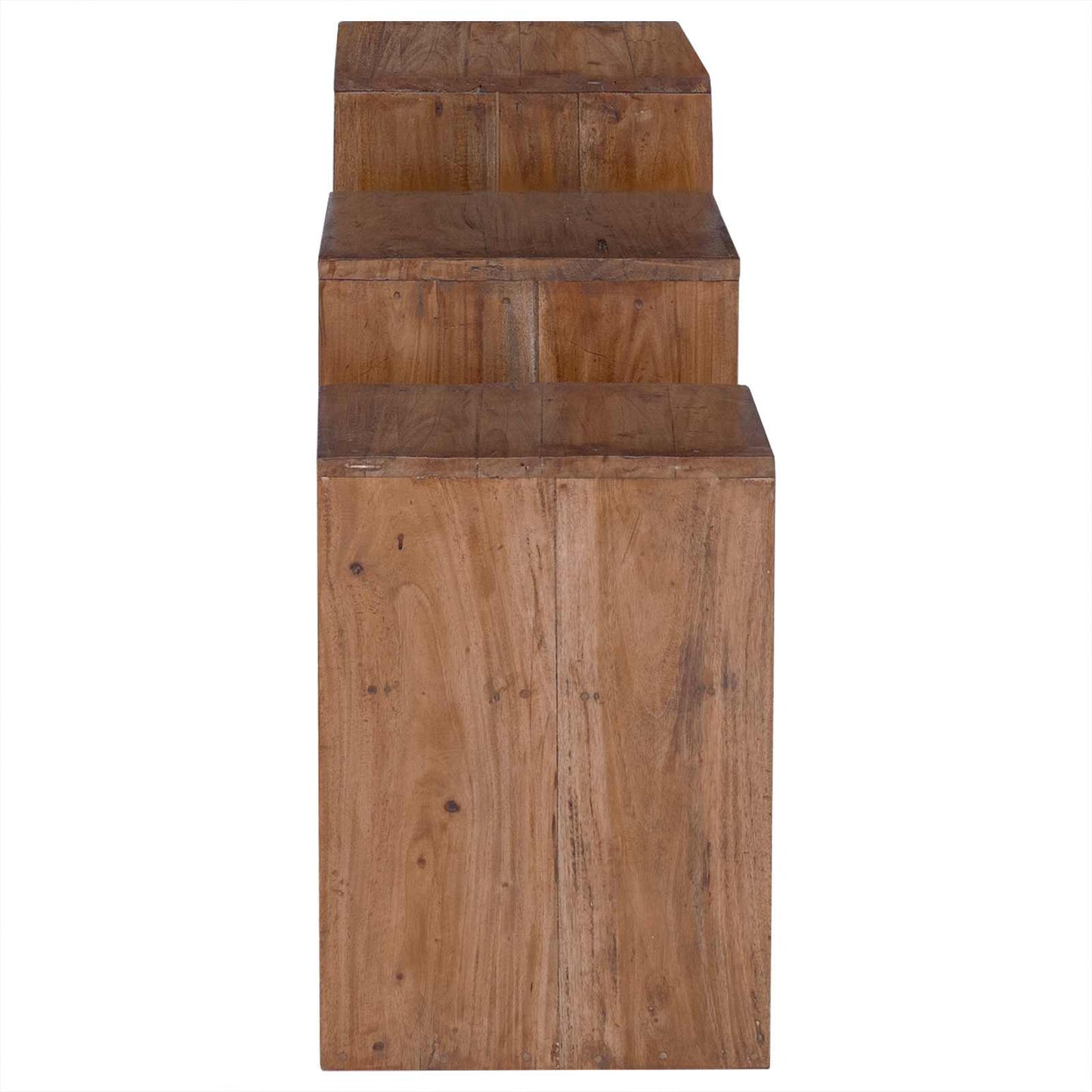 Accent Bord med hylle med lagring 3 pcs Brun Massiv Mahogni Tre