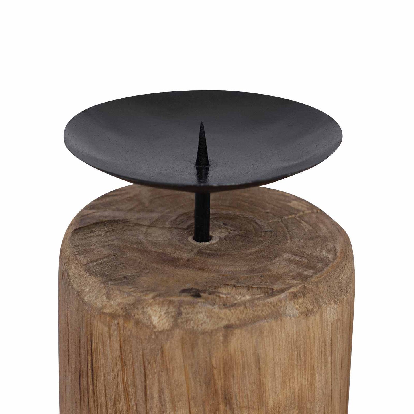 Lysestake 3 pcs Naturlig Massivt teaktre
