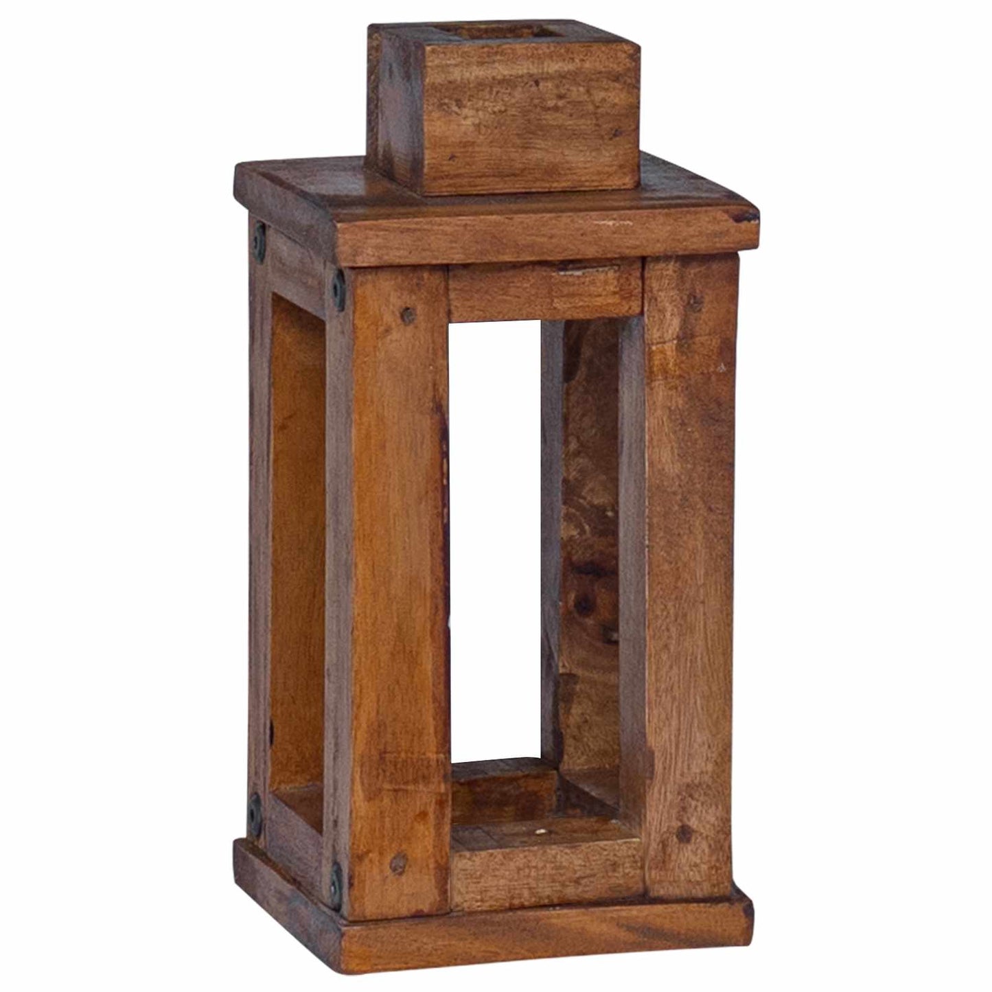 Lanterne 3 pcs Naturlig Mahogni Tre