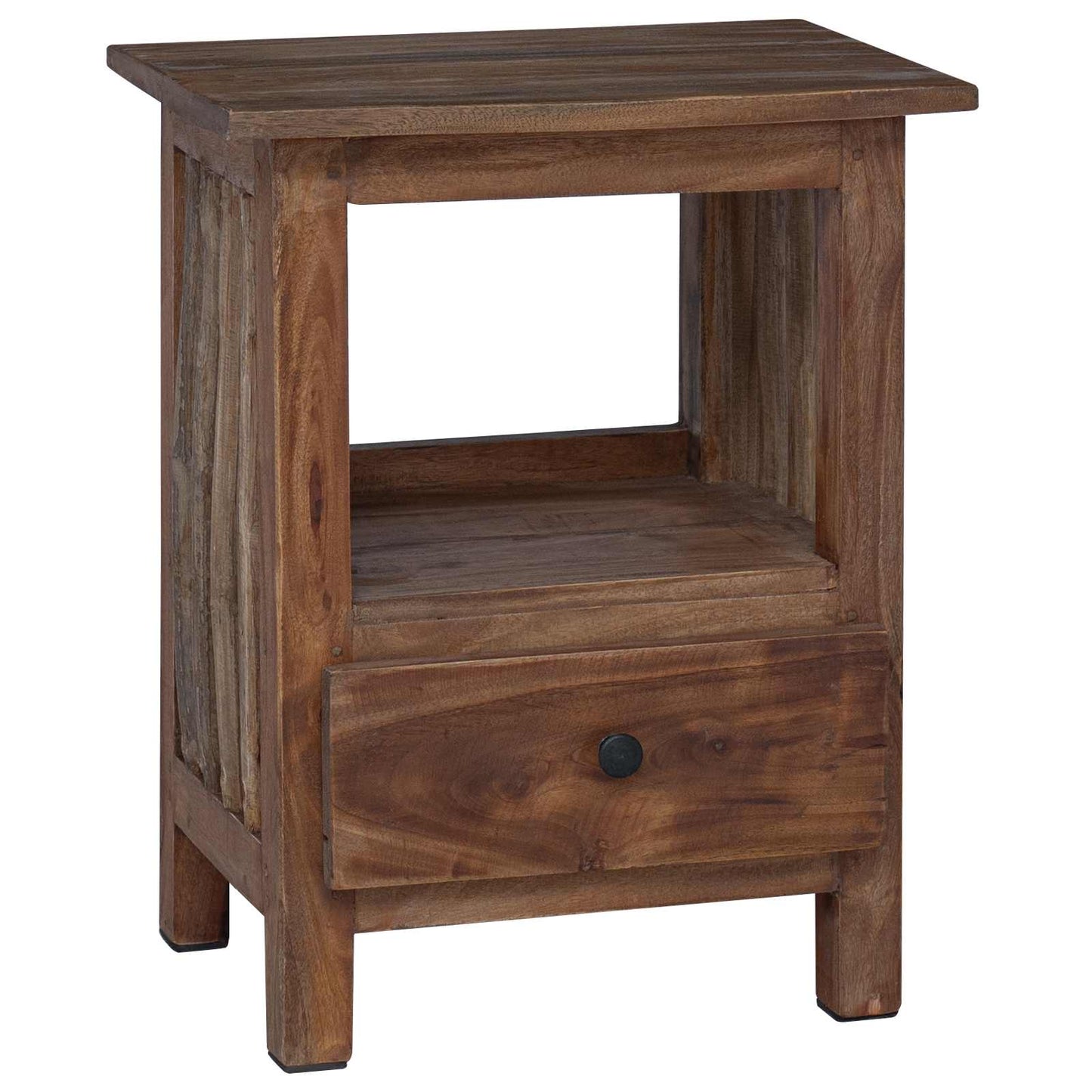 Nattbord med skuff Brun 30 x 30 x 47 cm Massiv Reclaim Tre