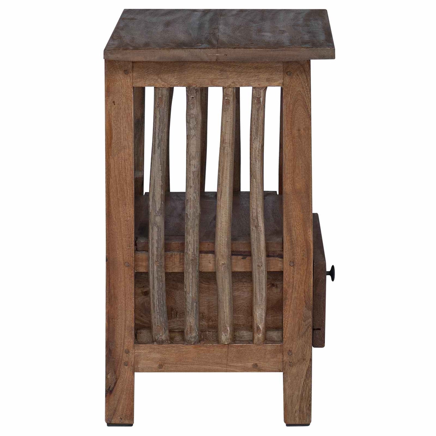 Nattbord med skuff Brun 30 x 30 x 47 cm Massiv Reclaim Tre