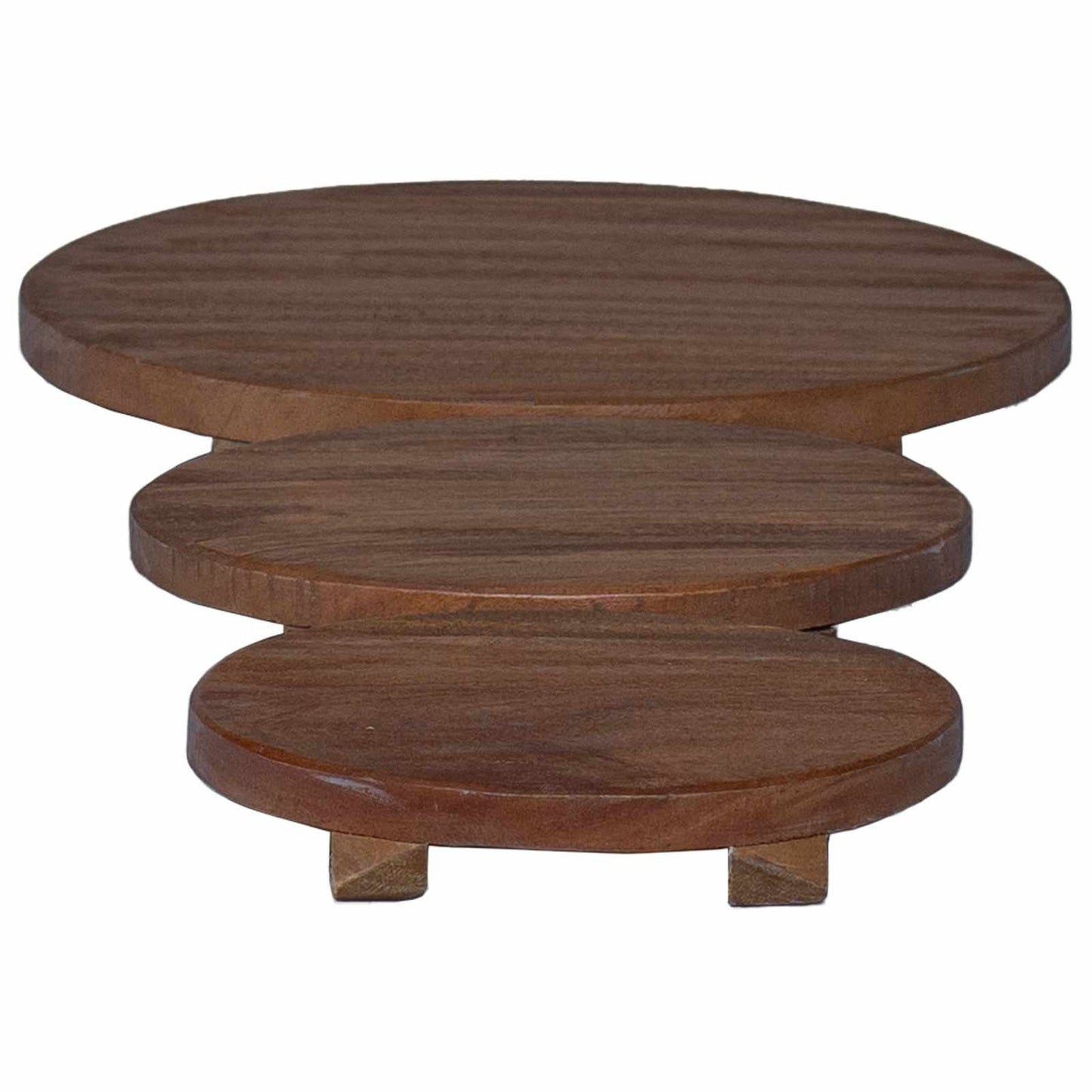 Plantestol 3 stk. Naturlig 29 x 29 x 3,5 cm Mahogni Tre