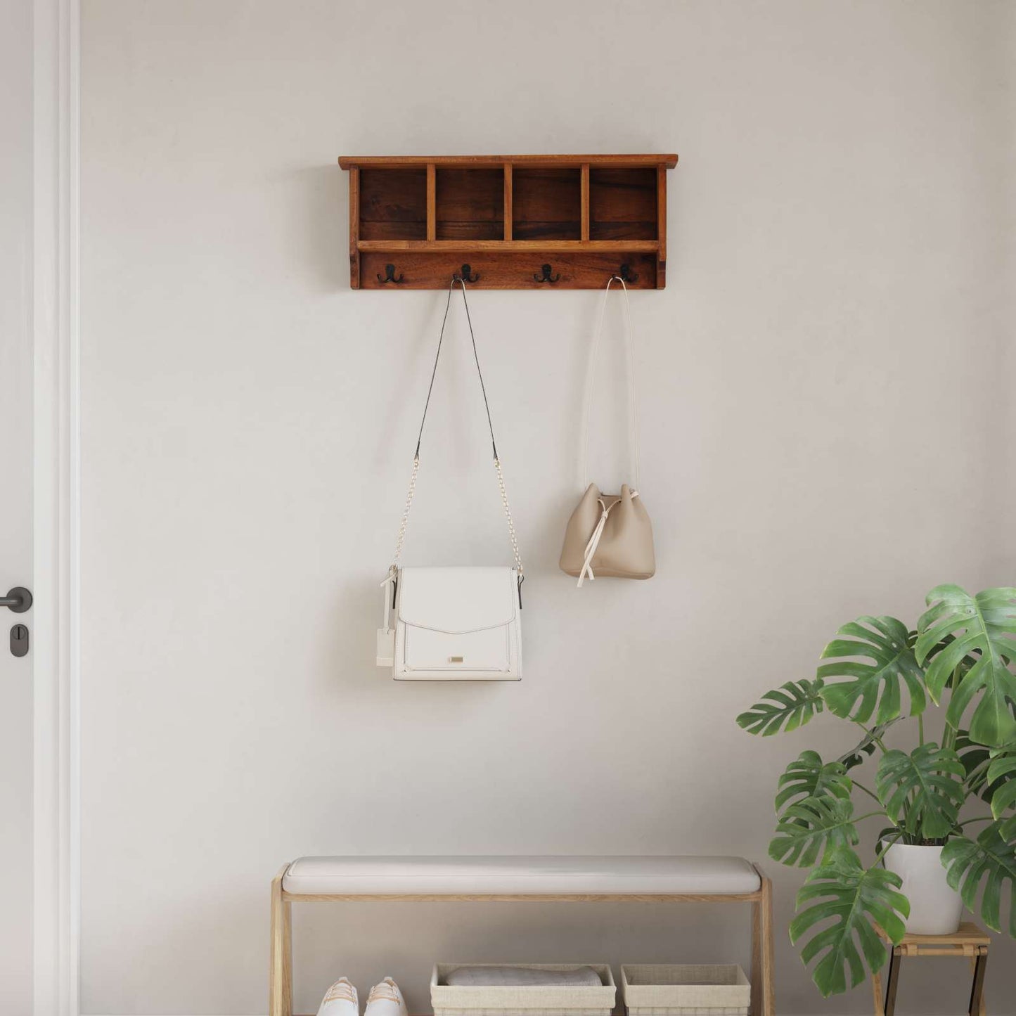 Henger Brun 70 x 11 x 27 cm Massiv Mahogni Tre
