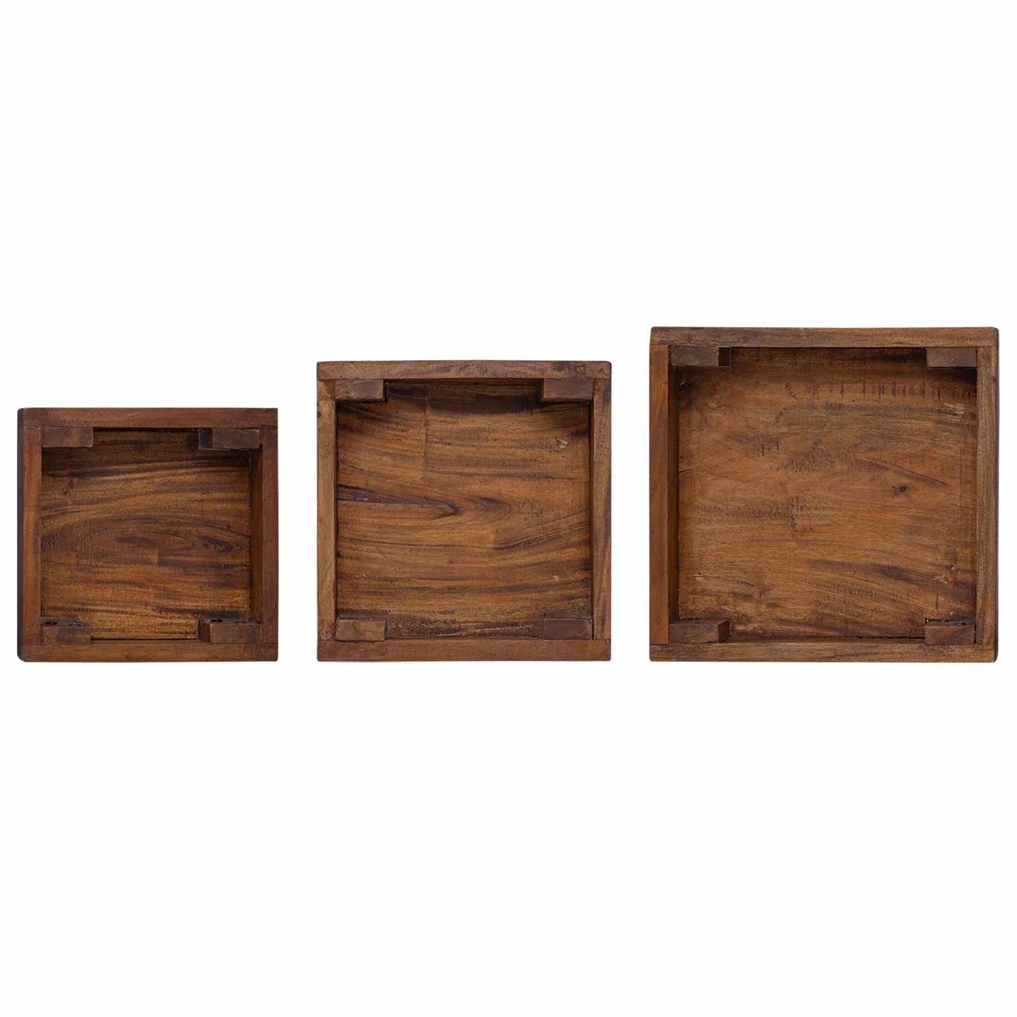 Planteholder 3 pcs Brun Mahogni Tre