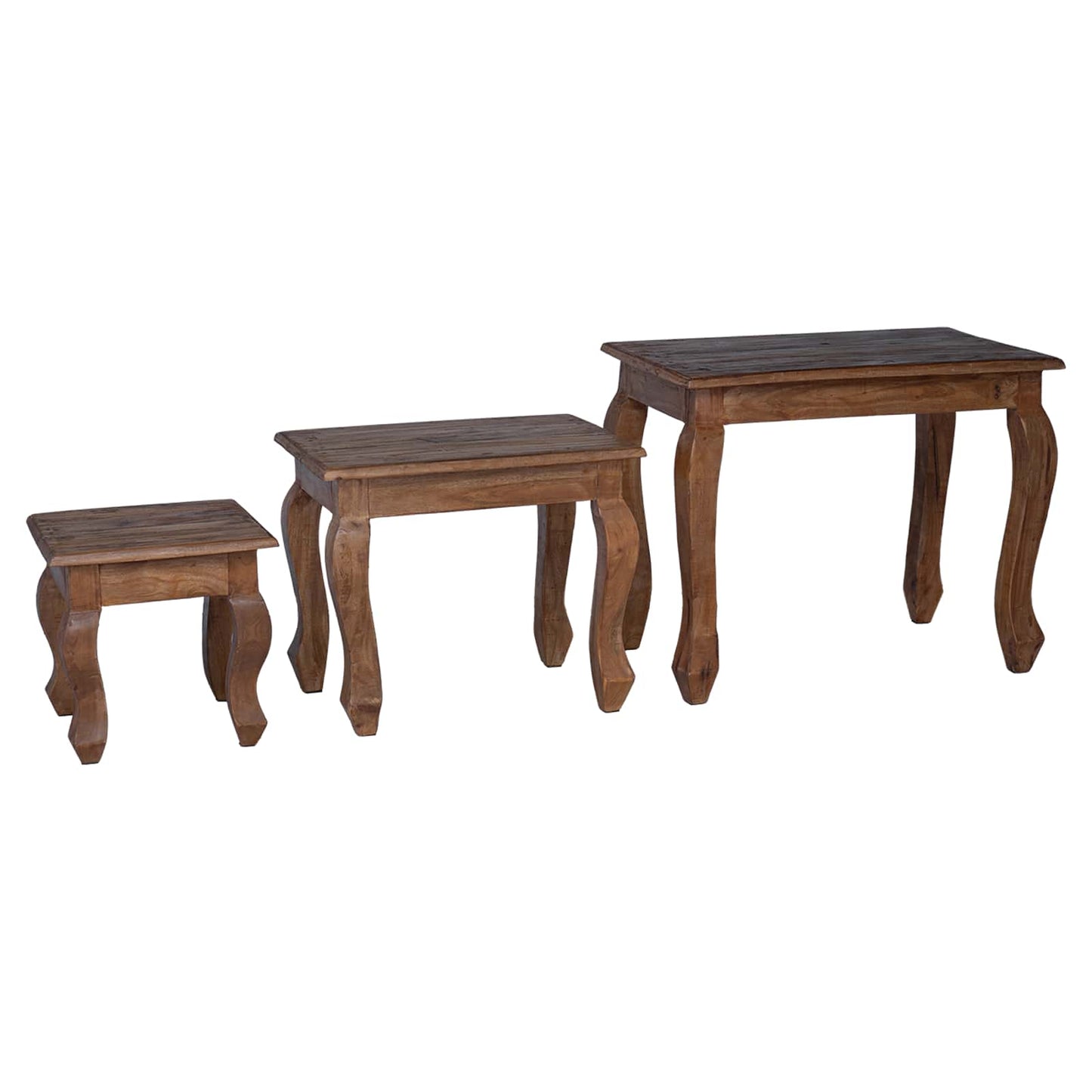 Nesting Bord 3 pcs Brun Massivt mahognitre