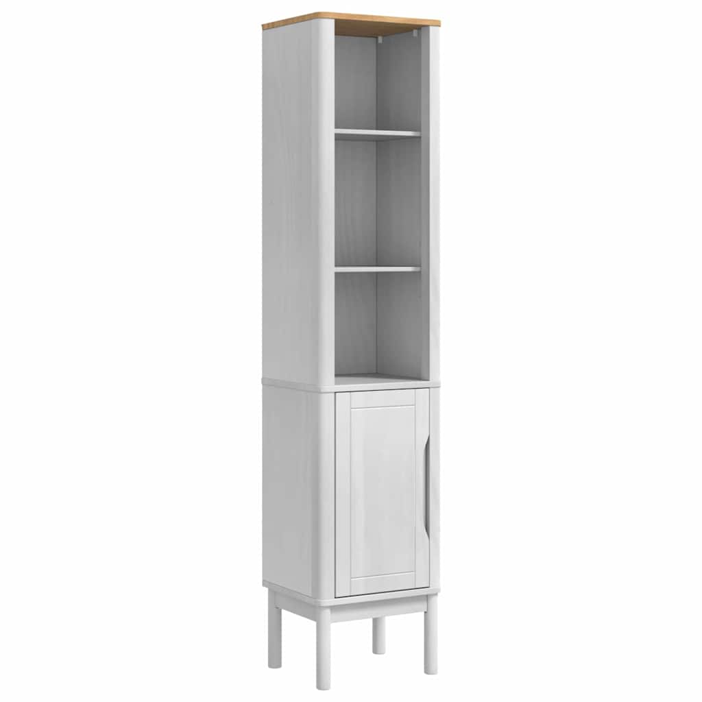 Baderomsinnredningssett med hylle FLORO 2 pcs Hvit Massiv furu