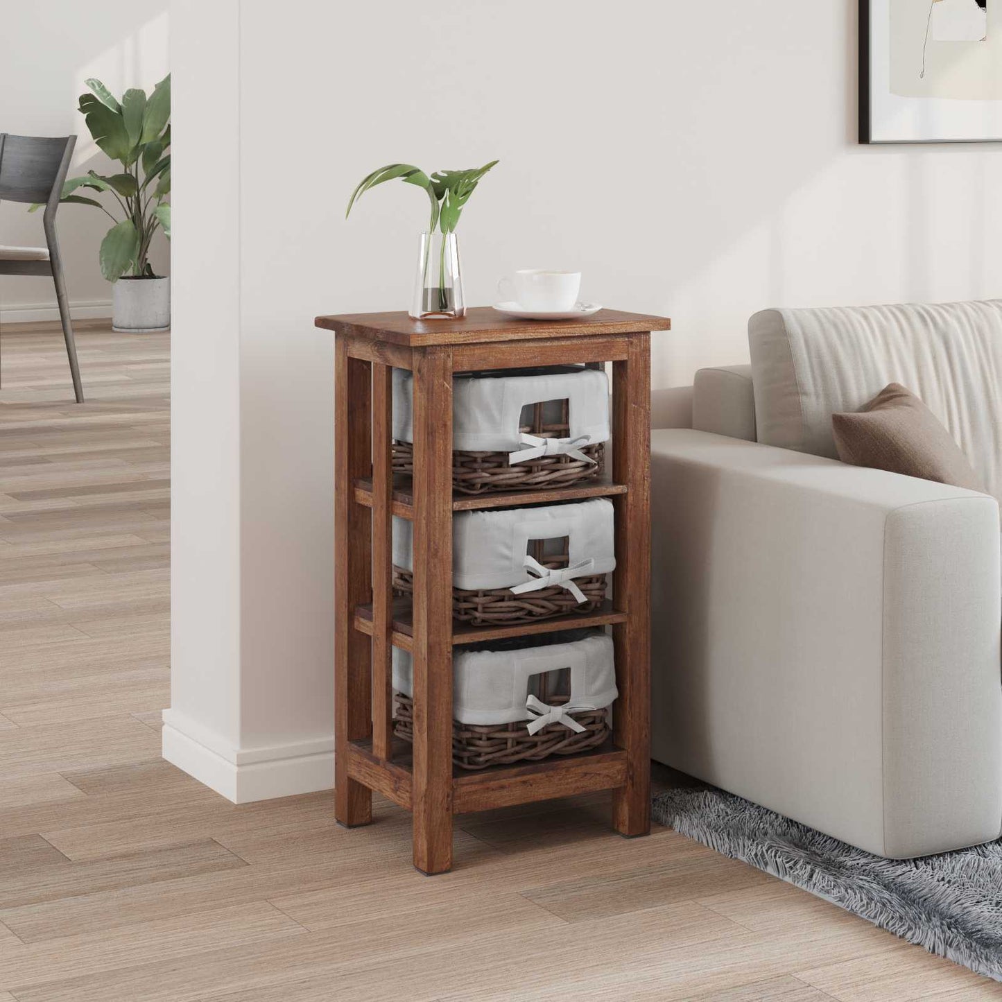Sidetabell Brun 38 x 28 x 72 cm Massivt mahognitre