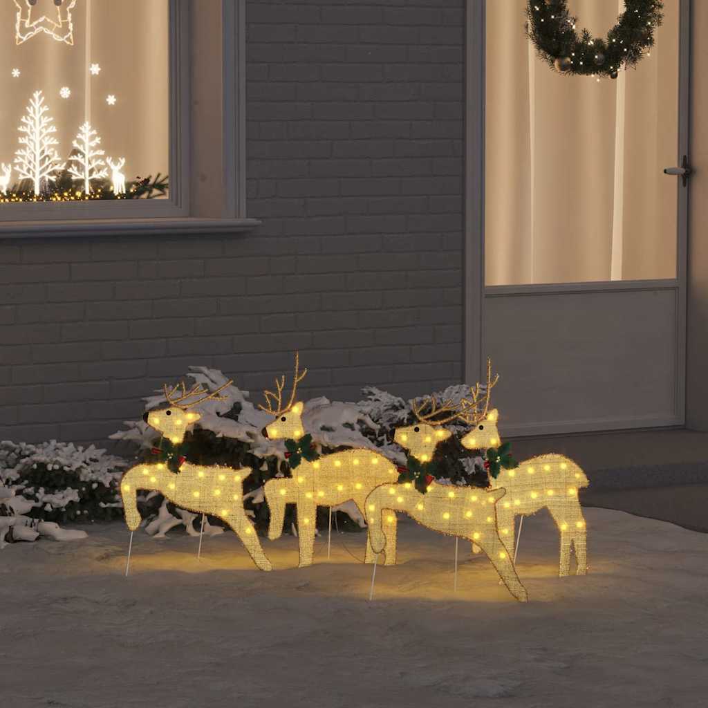 LED Reinsdyr 4 pcs Gull stoff