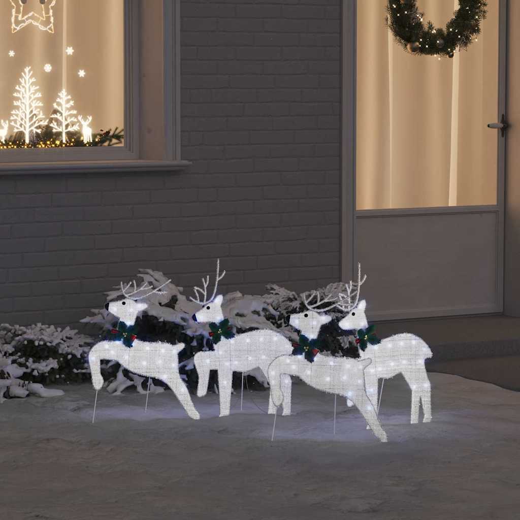 LED Reinsdyr 4 pcs sølv stoff
