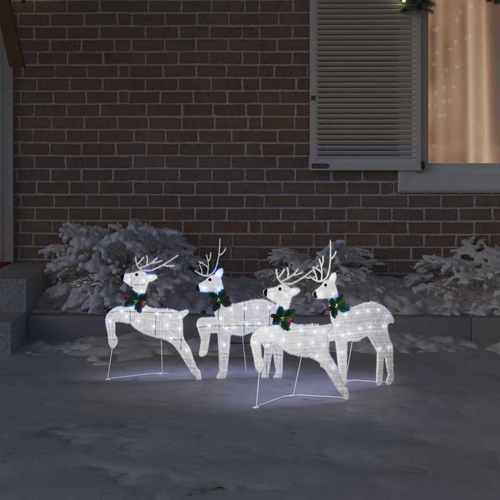 LED Reinsdyr 4 pcs sølv stoff