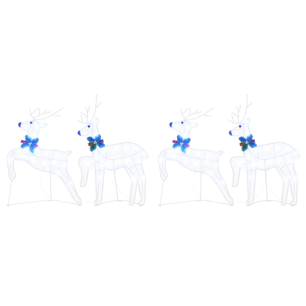 LED Reinsdyr 4 pcs Hvit stoff