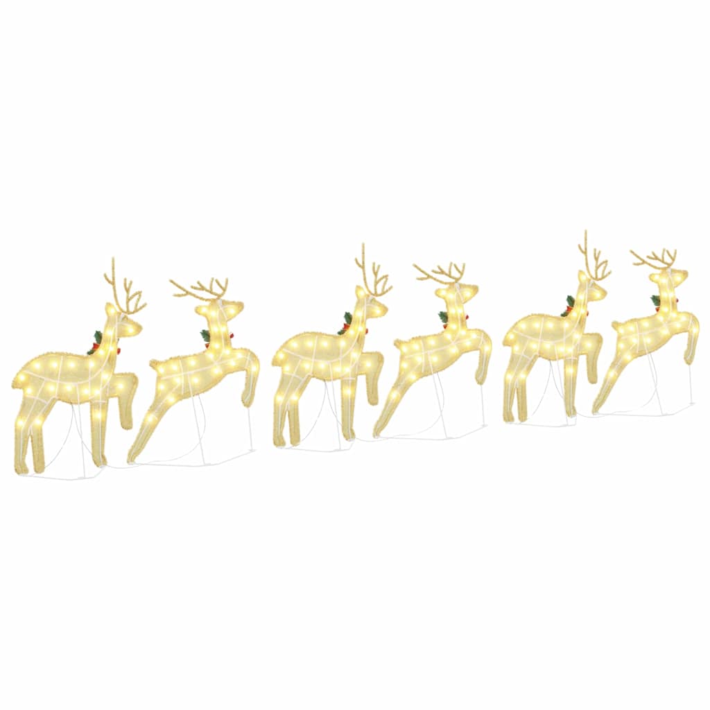 LED Reinsdyr 6 pcs Gull stoff