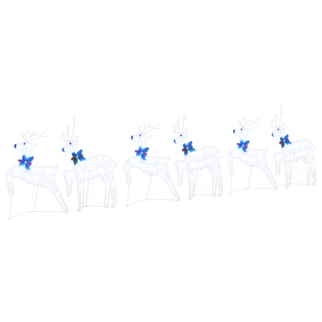 LED Reinsdyr 6 pcs Hvit stoff